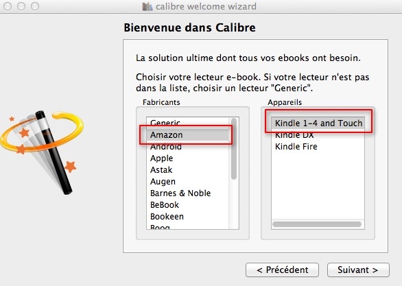 Calibre : choix du eReader