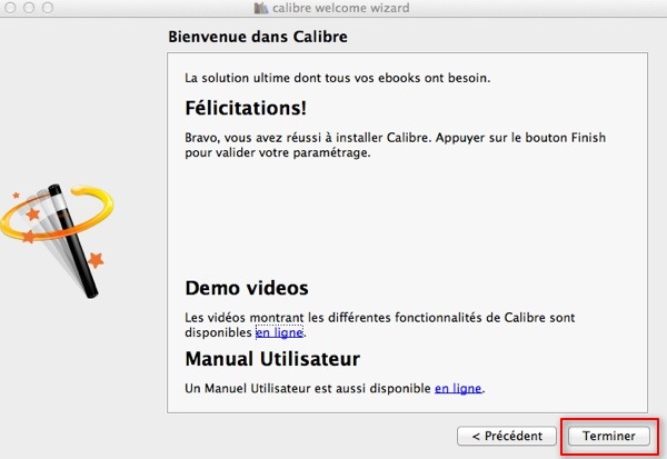 Calibre : fin de la configuration