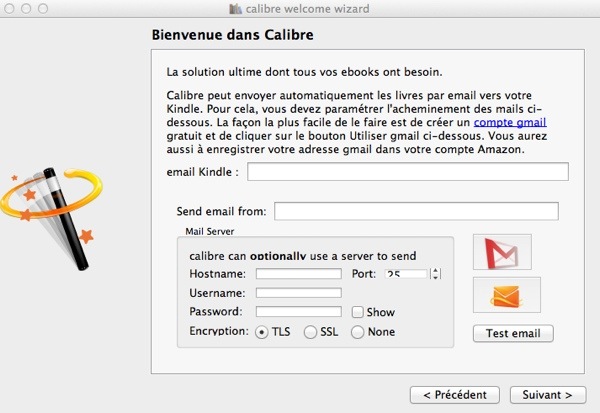Calibre : configuration du Kindle