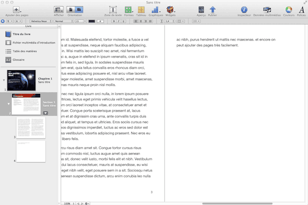 Ajout de texte dans iBook Author