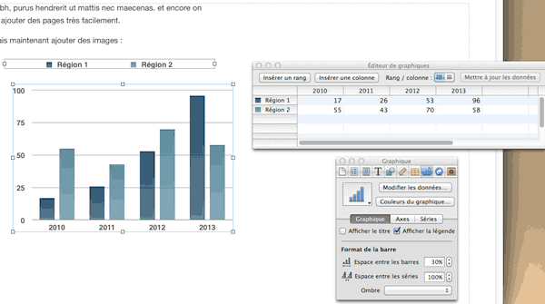 Insertion d'un graphique dans iBook Author