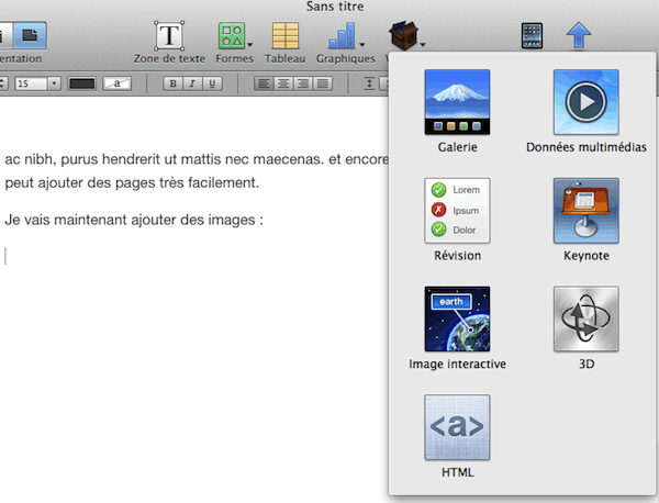 Insertion de widget dans iBook Author