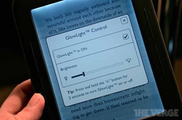 Le réglage de la luminosité sur le Nook Simple Touch Glowlight