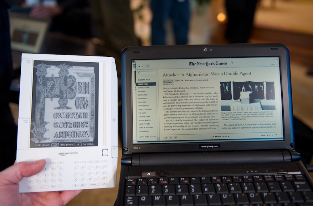 Pixel Qi contre encre électronique Pixel Qi contre Kindle