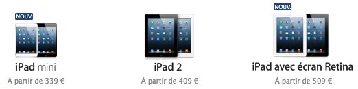 prix des ipad