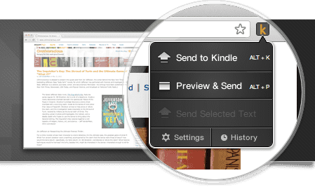 Send to kindle pour Chrome