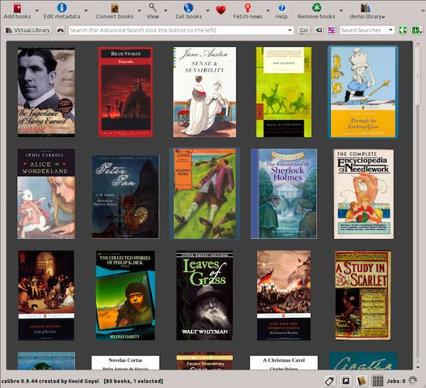 Calibre affichage de la grille des ebooks (couvertures)