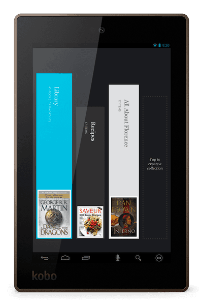 collection livres sur tablette Kobo