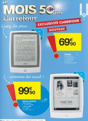 liseuse nolim carrefour