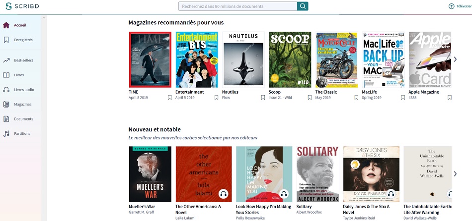 Les contenus sont presque tous en anglais sur Scribd