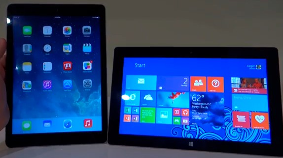 comparaison surface 2 ipad air