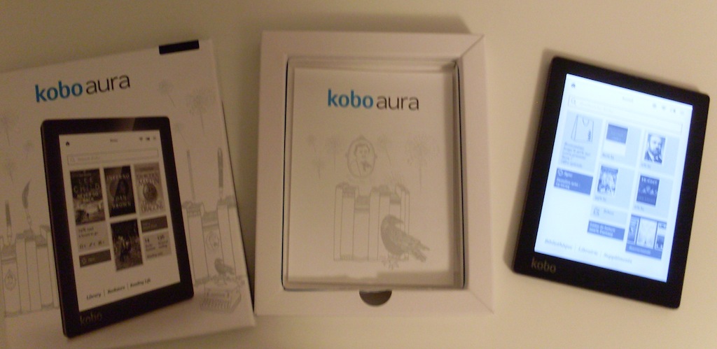 kobo aura packaging lumière