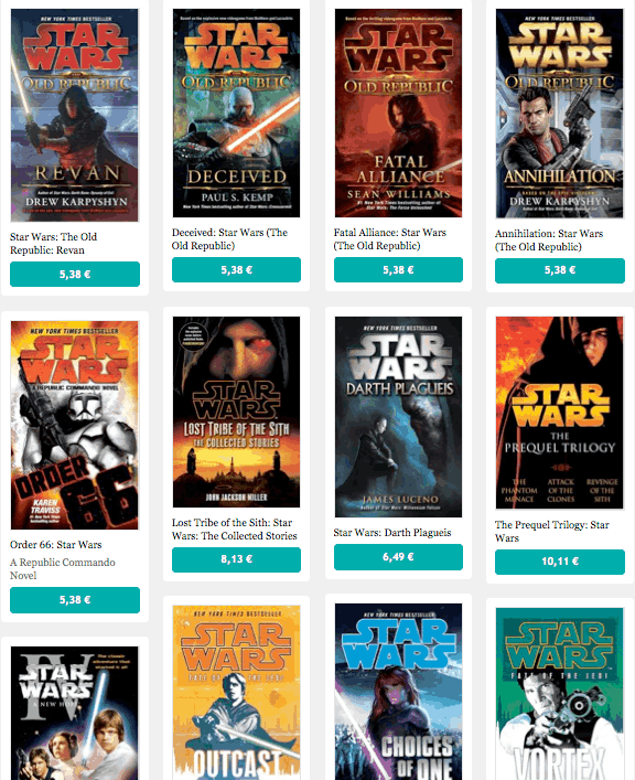 Les ebooks en anglais de Star Wars