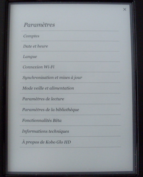 Kobo-Glo-HD-parametres