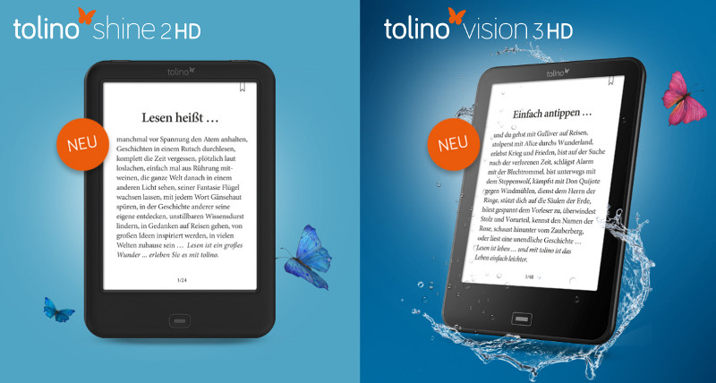 Tolino Shine 2D HD (à gauche) et Tolino Vision 3D HD (à droite)