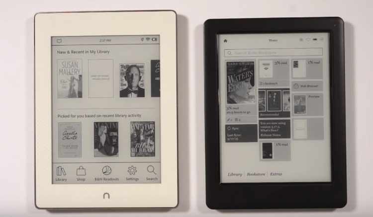 comapraison nook glowlight plus et kobo glo hd