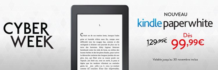 Kindle Paperwhite en promotion à 99€