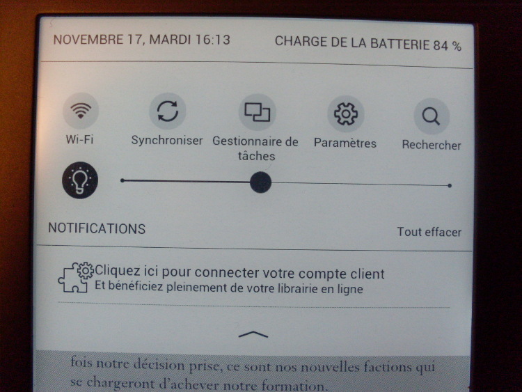 Liseuse Tea Touch Lux 3 : éclairage frontlight