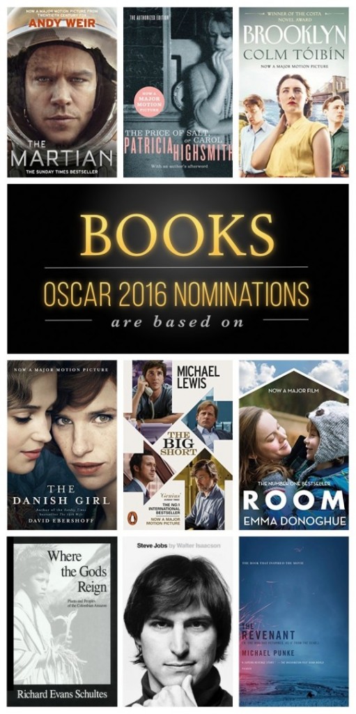 Films inspirés de livres pour les oscars 2016