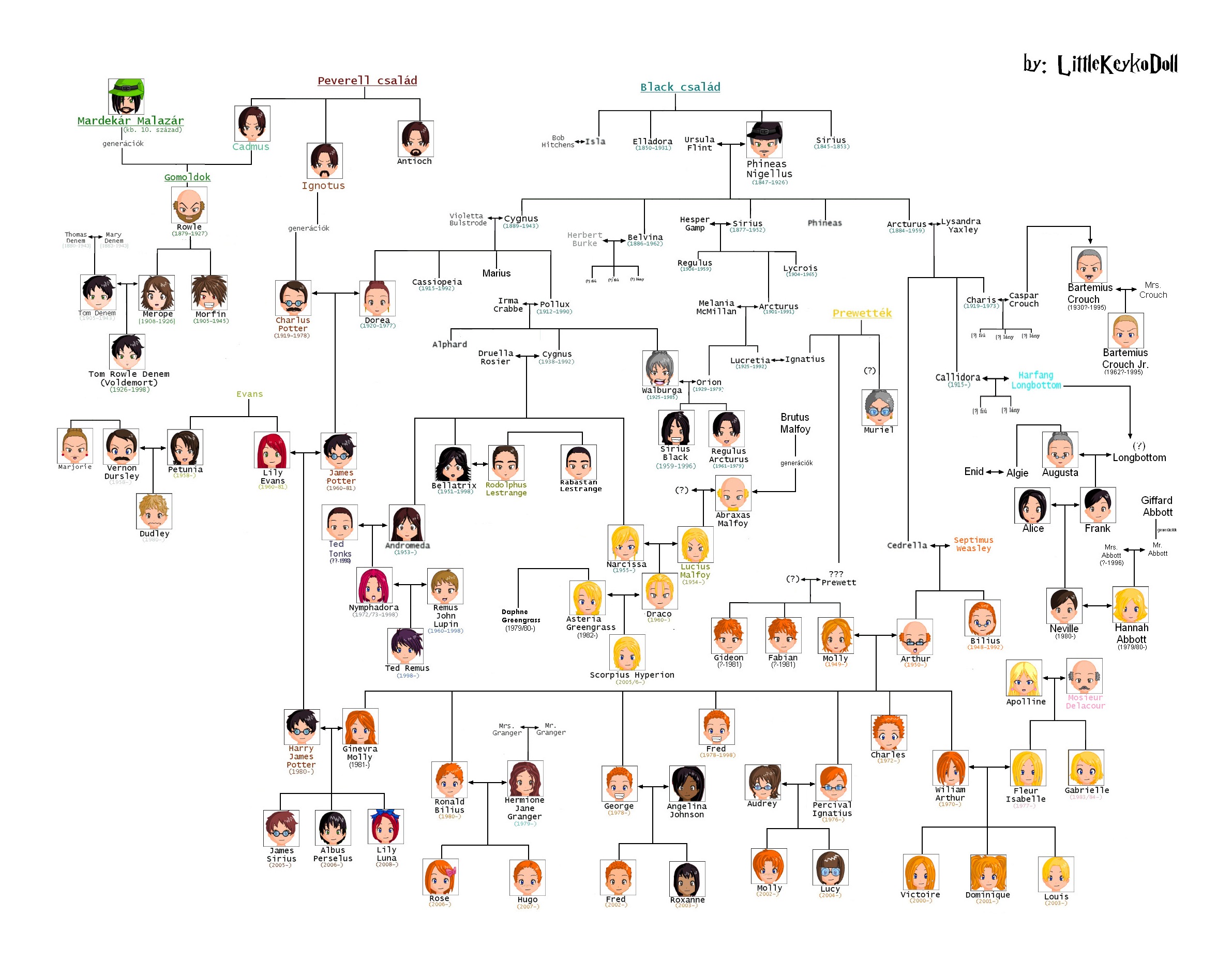 Toute la famille Harry Potter sur une seule image