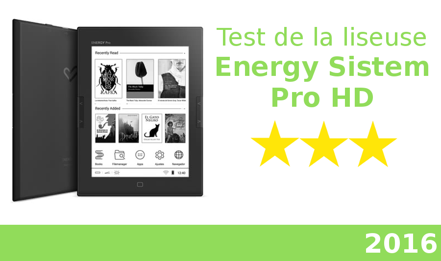 test de la liseuse Energy sistem ereader pro hd