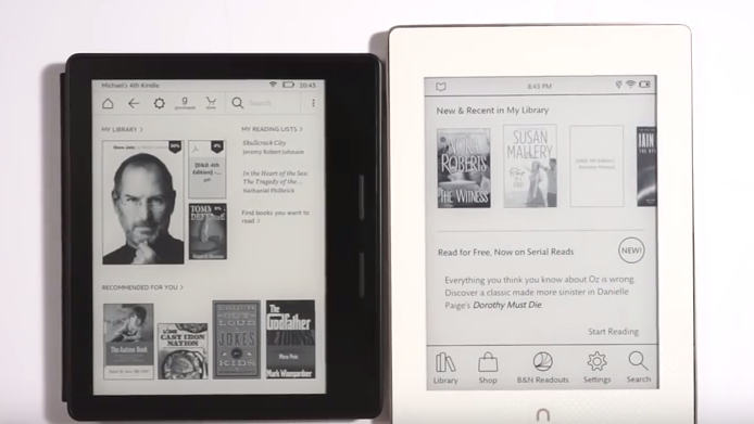 Kindle Oasis et Nook Glowlight Plus en vidéo