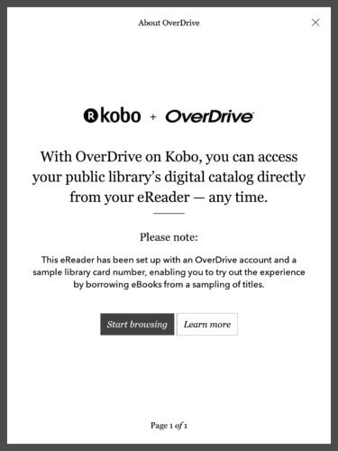 overdrive kobo aura one