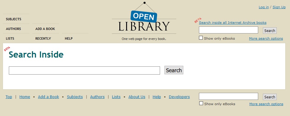 search inside open library