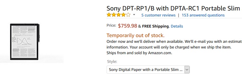 sony dpt-rp1 out of stock