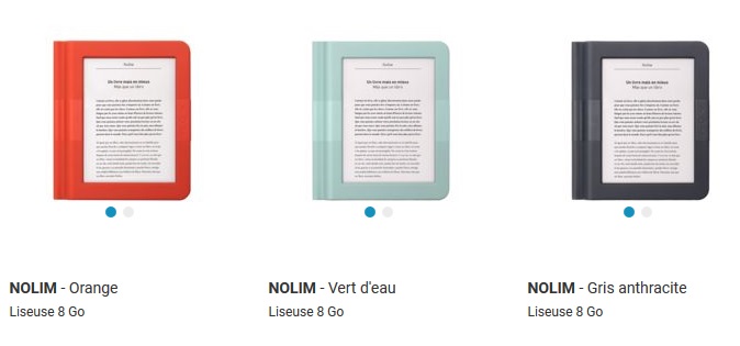 liseuses nolim 8go avec couverture