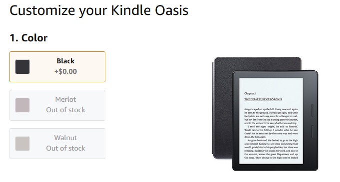 Kindle Oasis rupture de stock