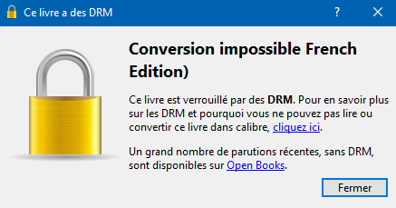 conversion calibre impossible