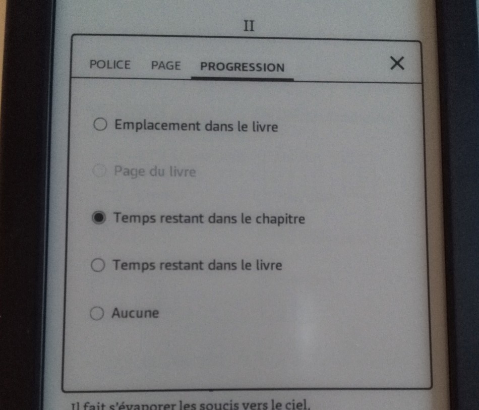 configuration progression kindle