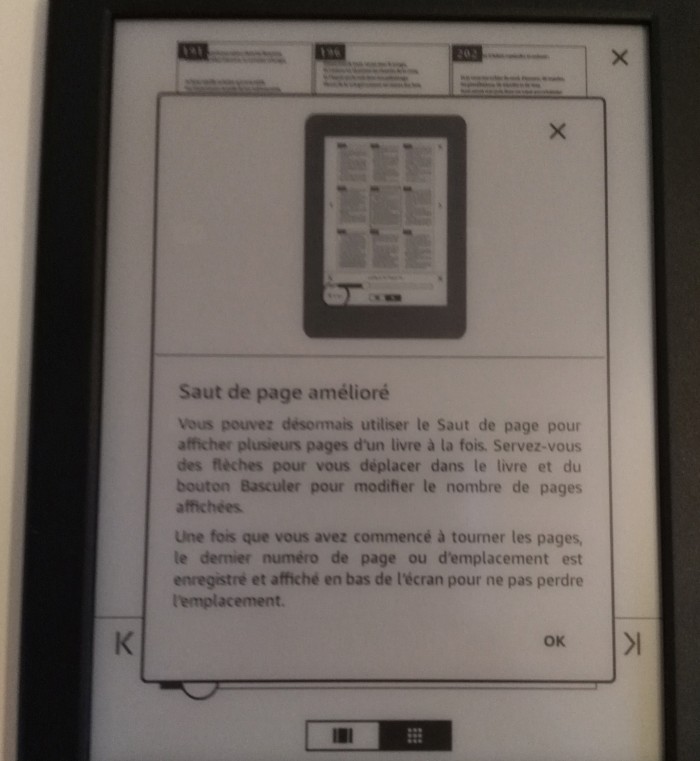 Saut de page amélioré kindle