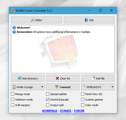 Logiciel Kindle Comic Converter