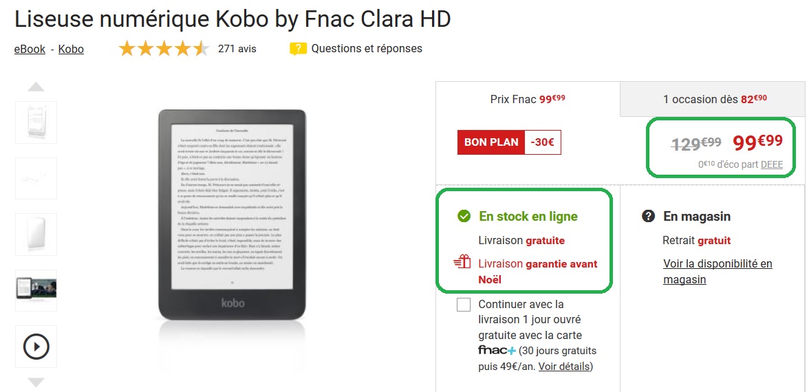 Kobo Clara HD : pa de problème de stock