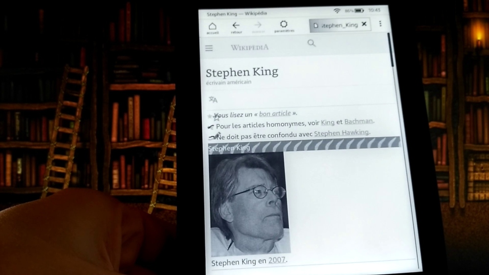 navigateur Internet sur liseuse Kindle