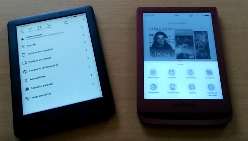 Comparaison liseuses Kindle et Vivlio Touch Lux 4 - Fonctions