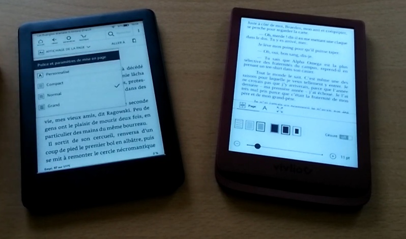 Comparaison liseuses Kindle et Vivlio Touch Lux 4