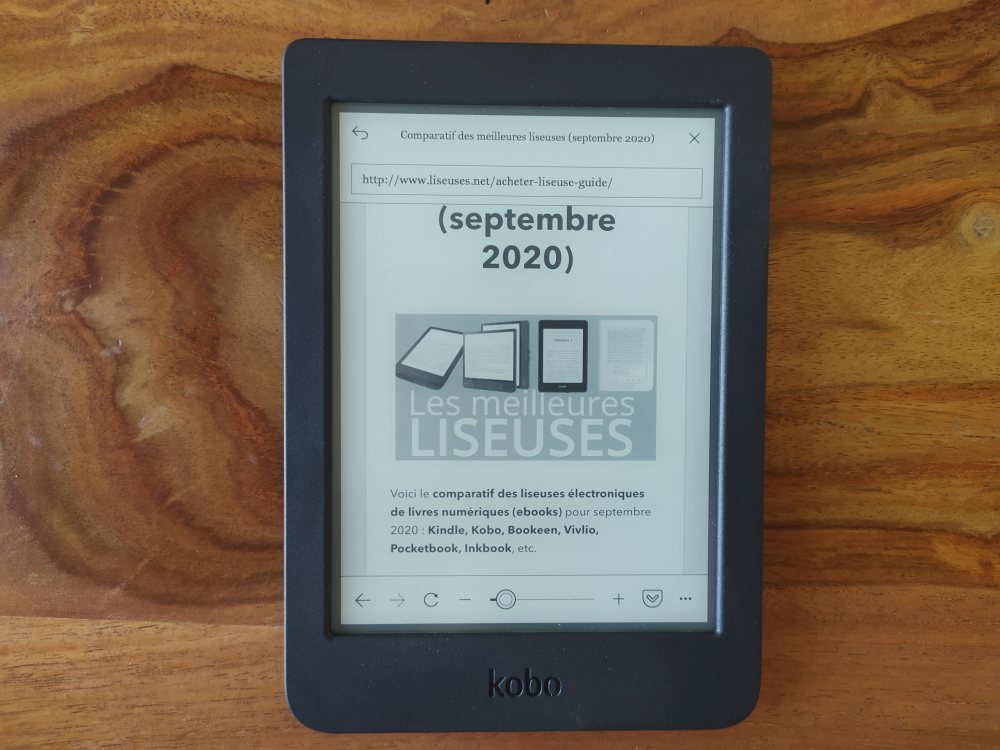 naviger sur le web avec une liseuse Kobo