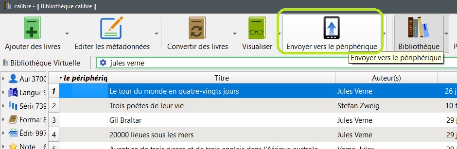 kobo envoyer vers périphérique