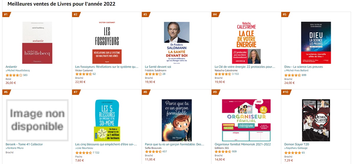 meilleures ventes de livres 2022