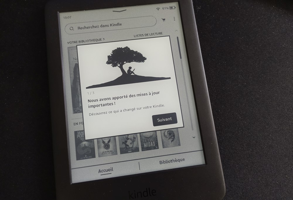 mise à jour kindle interface 2021