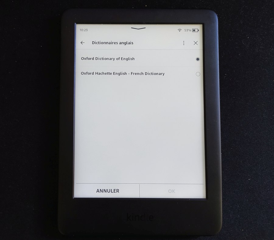 dictionnaire liseuse kindle, kindle paperwhite