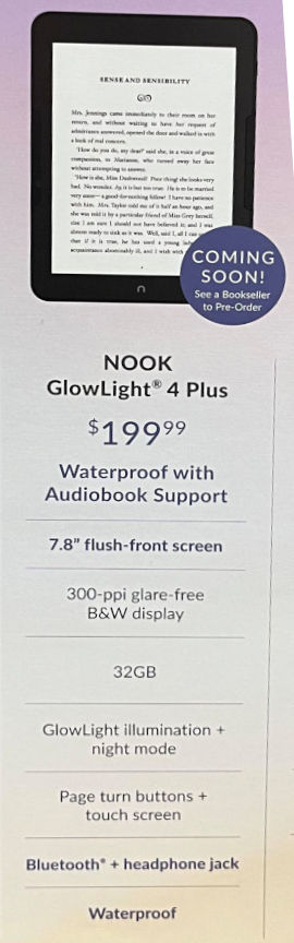 liseuse nook glowlight 4 plus spécifications