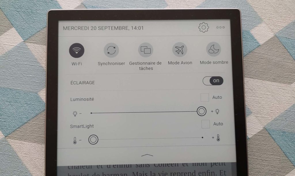 vivlio inkpad 4 : smartlight écran éclairage