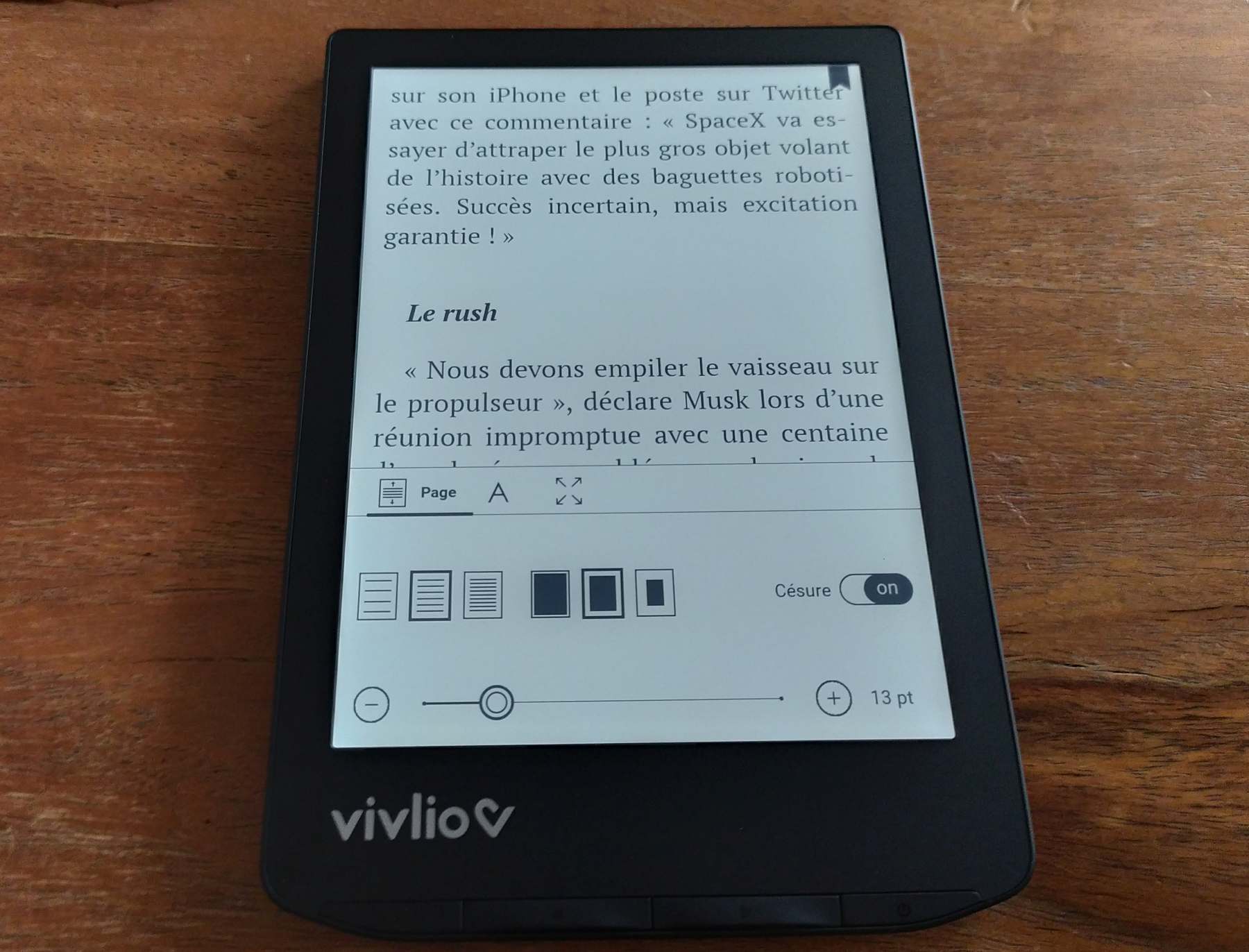 test liseuse vivlio light ebook