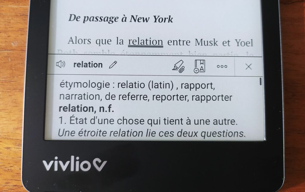 test vivlio light hd ebook dictionnaire
