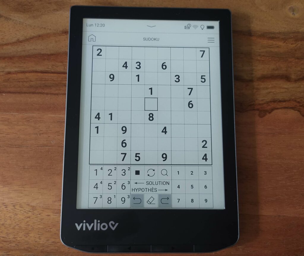 test vivlio light hd sudoku