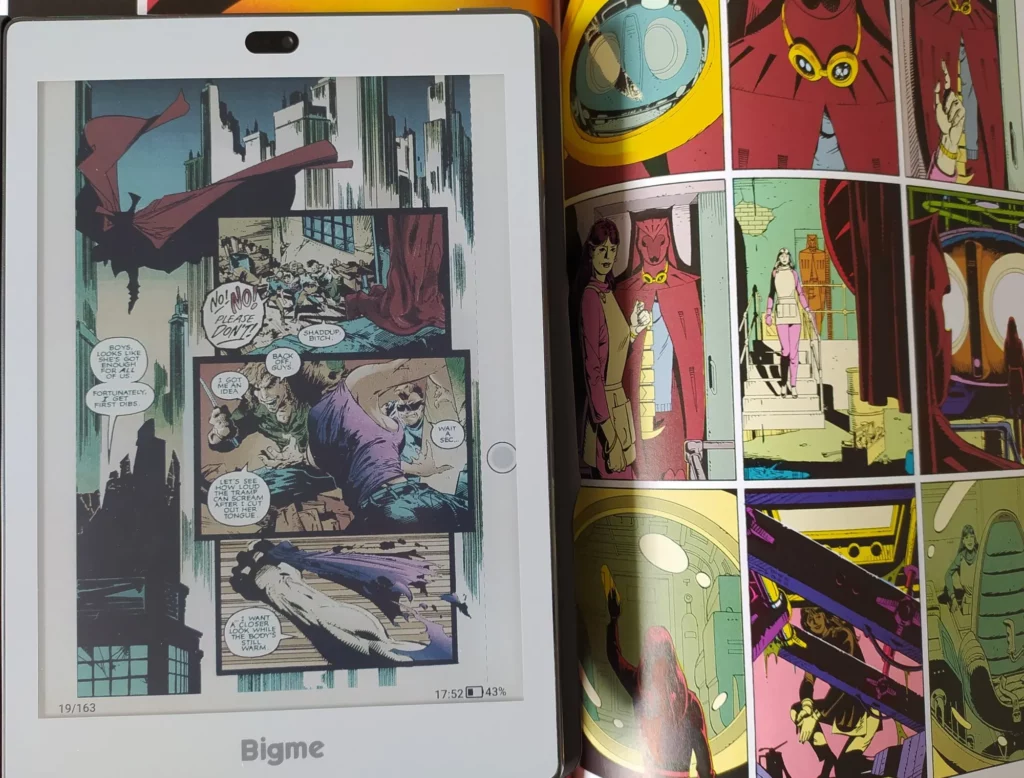 comparaison kaleido 3 et impression papier BD comics